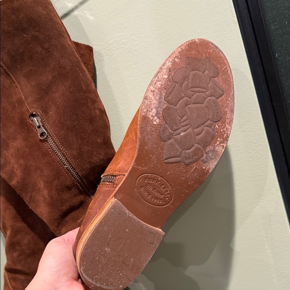 Kork-Ease Chestnut Suede Heeled Boots - Picture 4 of 5